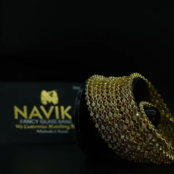 AD Mugal Bangles - Golden Ruby - View 1